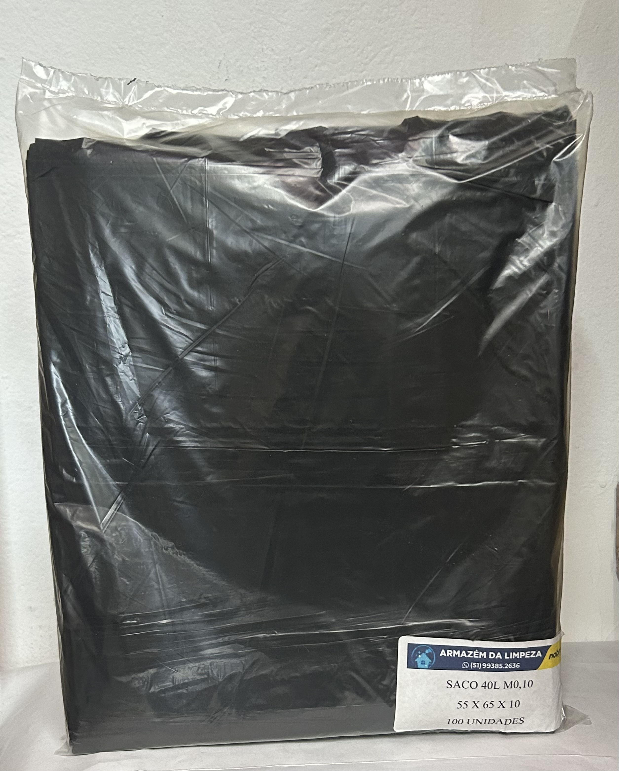 SACO DE LIXO PRETO 40L