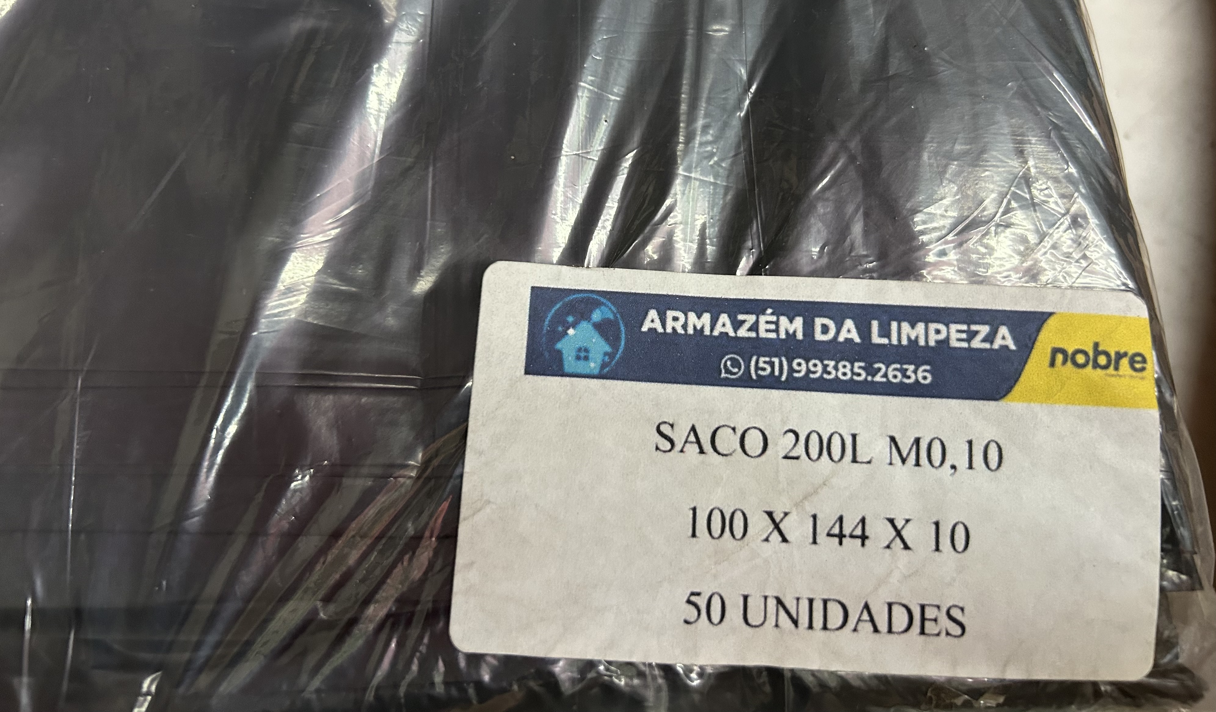 SACO DE LIXO PRETO 200L 