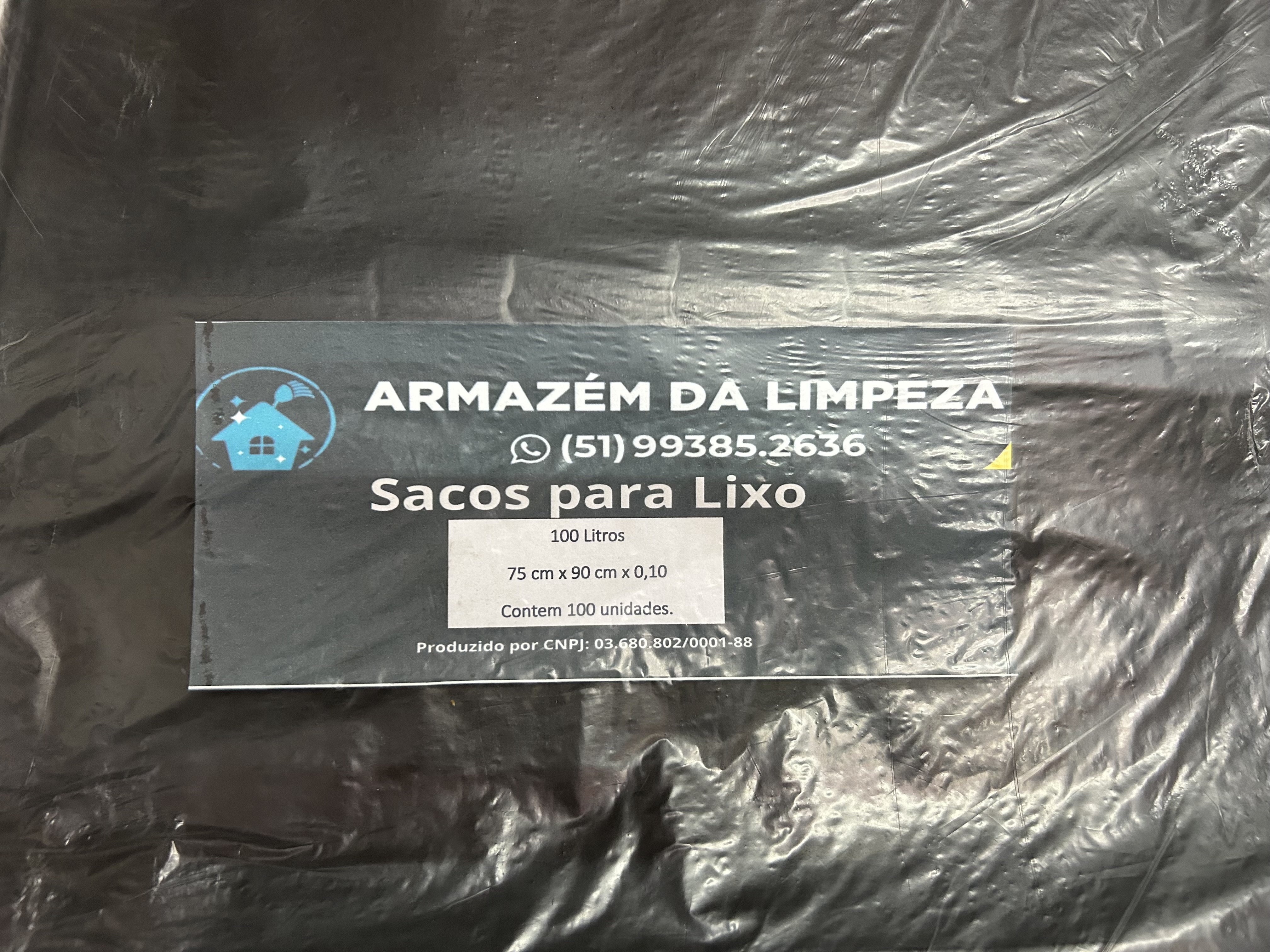 SACO DE LIXO PRETO 100L