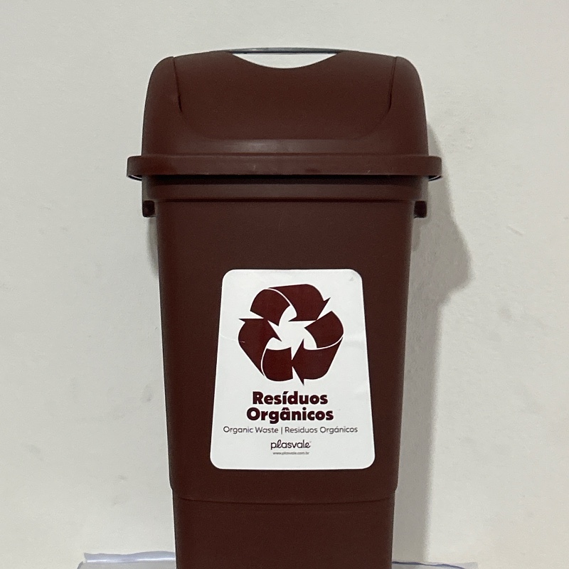 LIXEIRA PLASVALE 30L MARROM