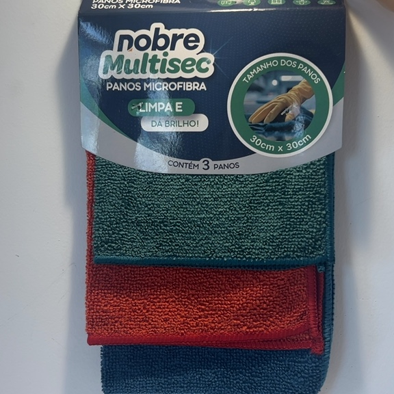 PANO MICROFIBRA MULTISEC TAMANHO 30cm X 30cm CONTÉM 3UNIDADES COR VARIÁVEIS