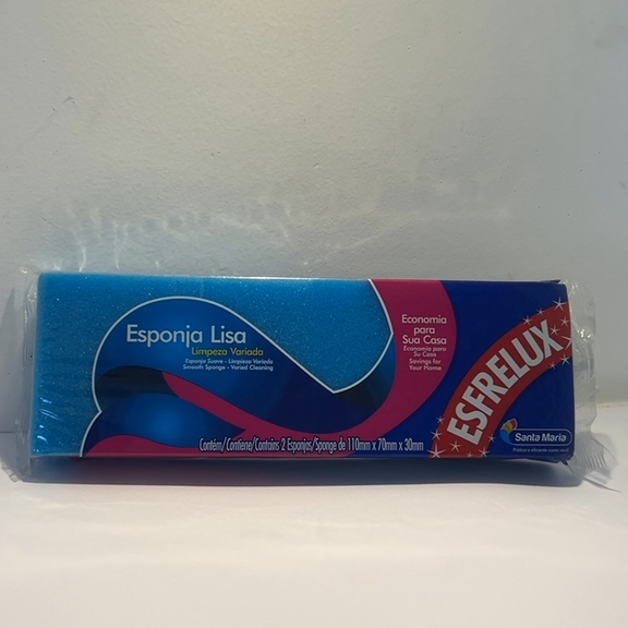 ESPONJA LISA ESFRELUX LIMPEZA VARIADA CONTÉM 2UNIDADE 110mm X 70mm X 30mm