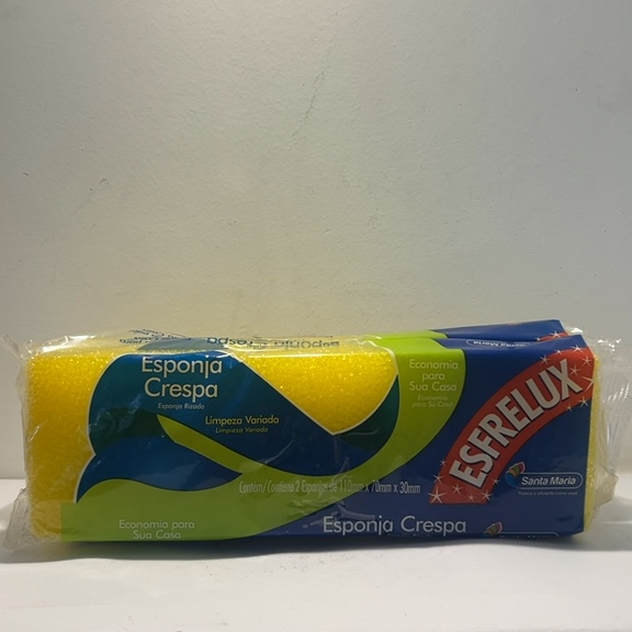 ESPONJA CRESPA ESFRELUX DUPLA CONTÉM 2 ESPONJAS DE 110mm X 70mm X 30mm