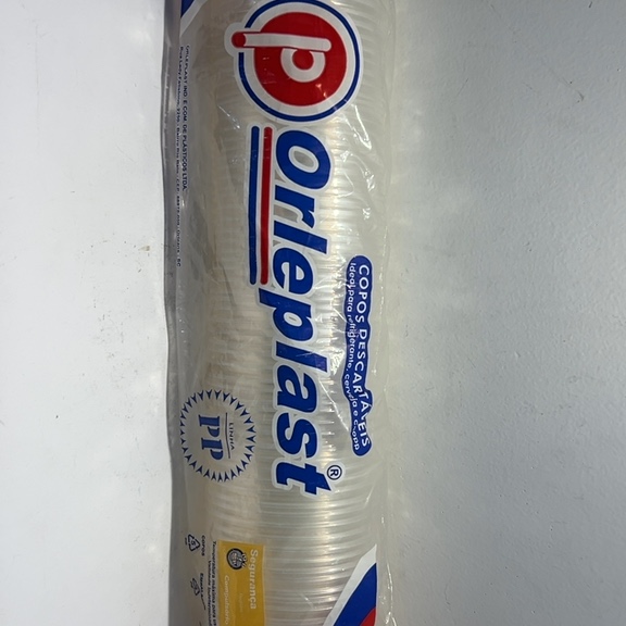 COPO DESCARTÁVEIS ORLEPLAST TRANSPARENTE CONTÉM 100Unidades 300ml LINHA PP