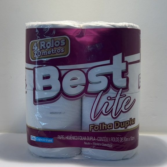 PAPEL HIGIÊNICO BEST LITE FOLHA DUPLA CONTÉM 4 ROLOS DE 20m X 10cm