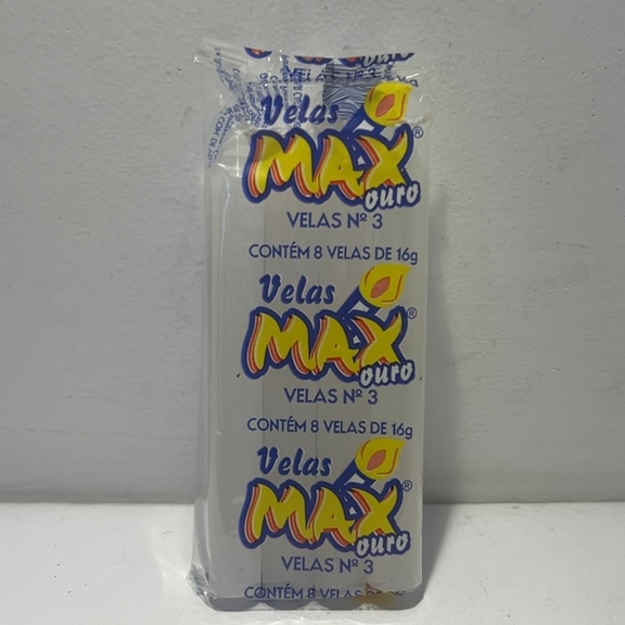 VELAS MAX N’3 CONTÉM 8 VELAS DE 16g CORES VARIÁVEIS