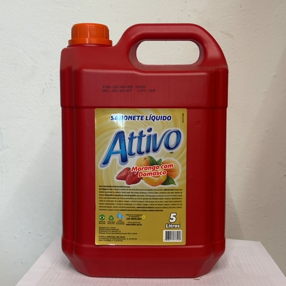 SABONETE LÍQUIDO ATTIVO  MORANGO COM DAMASCO 5L