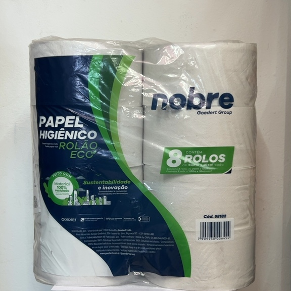 PAPEL HIGIÊNICO ROLÃO ECO COM 8 UN DE 300M X 40CM